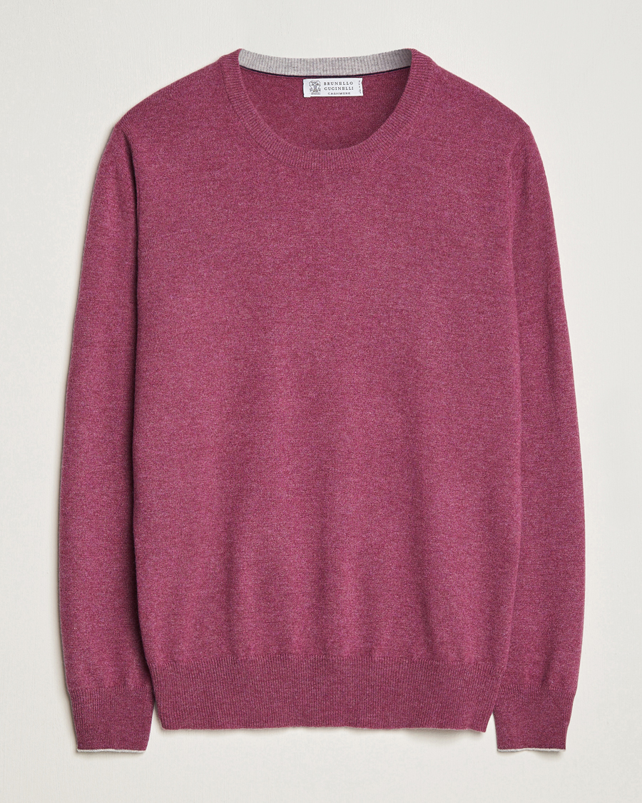 Herren | Pullover | Brunello Cucinelli | 2 Ply Cashmere Pullover Burgundy