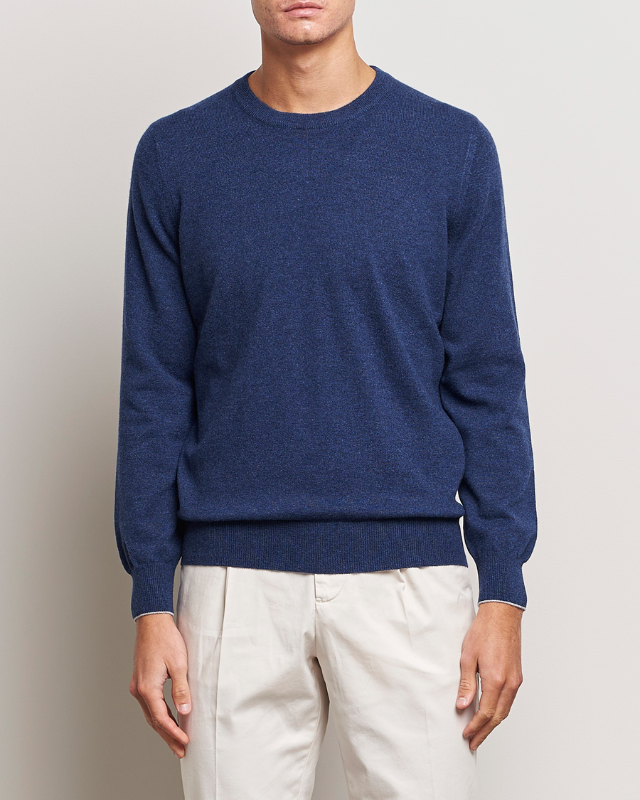 Herren | Pullover | Brunello Cucinelli | 2 Ply Cashmere Pullover Dark Blue