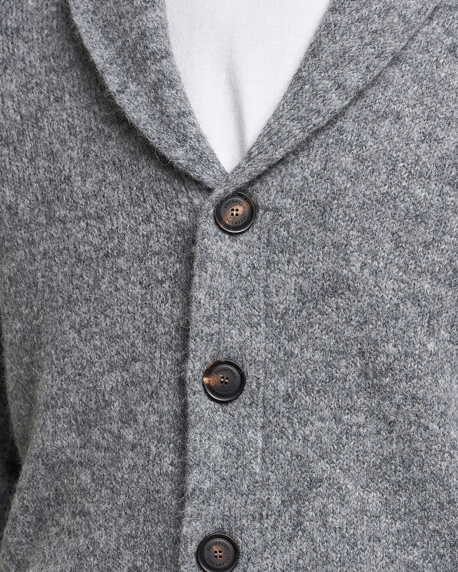 Herren | Pullover | Brunello Cucinelli | Fluffy Shawl Collar Cardigan Grey Melange