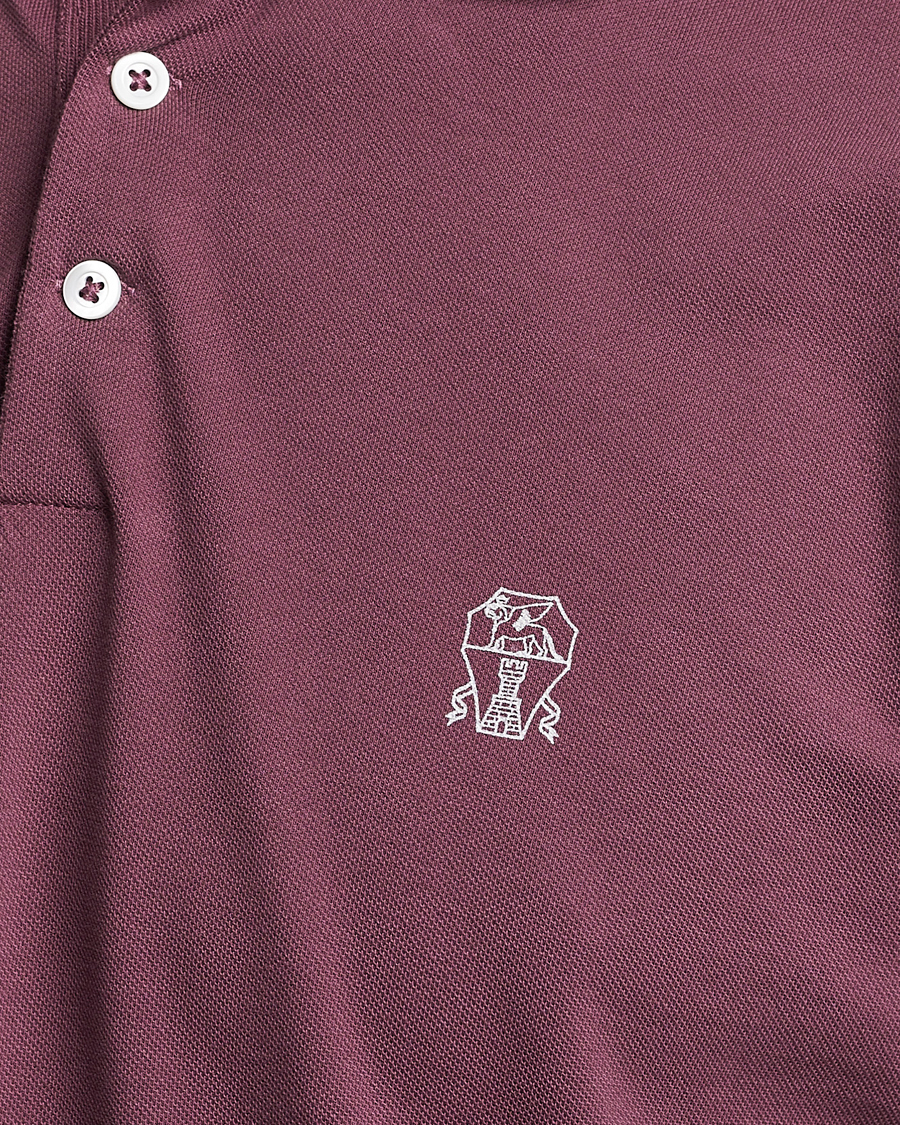 Herren | Poloshirts | Brunello Cucinelli | Short Sleeve Logo Polo Burgundy