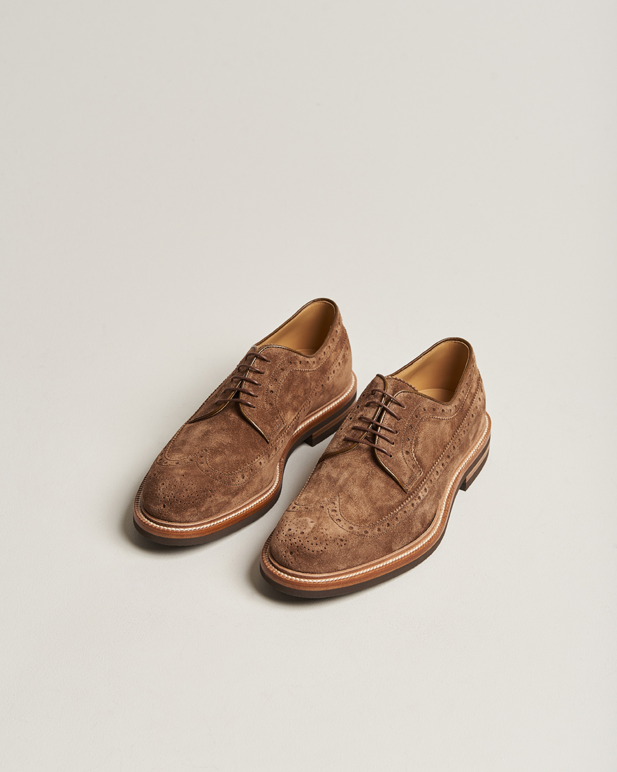 Herren | Brunello Cucinelli Plain Toe Derby Brown Suede | Brunello Cucinelli | Plain Toe Derby Brown Suede