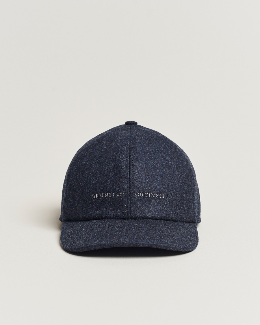 Herren | Brunello Cucinelli Flannel Baseball Cap Navy | Brunello Cucinelli | Flannel Baseball Cap Navy