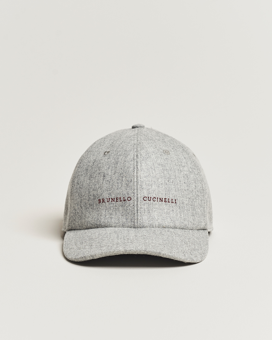 Herren | Brunello Cucinelli Flannel Baseball Cap Light Grey | Brunello Cucinelli | Flannel Baseball Cap Light Grey
