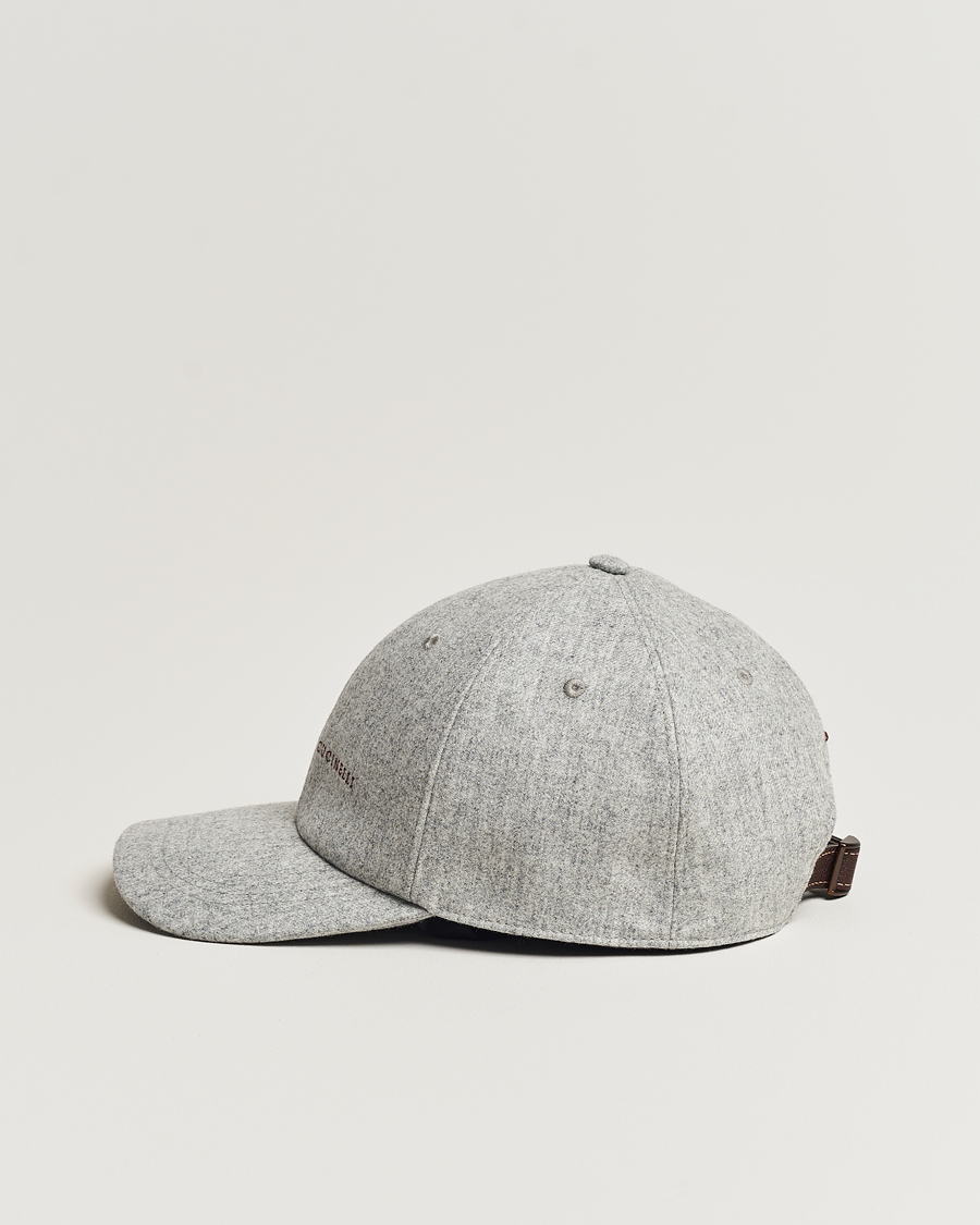 Herren | Brunello Cucinelli Flannel Baseball Cap Light Grey | Brunello Cucinelli | Flannel Baseball Cap Light Grey