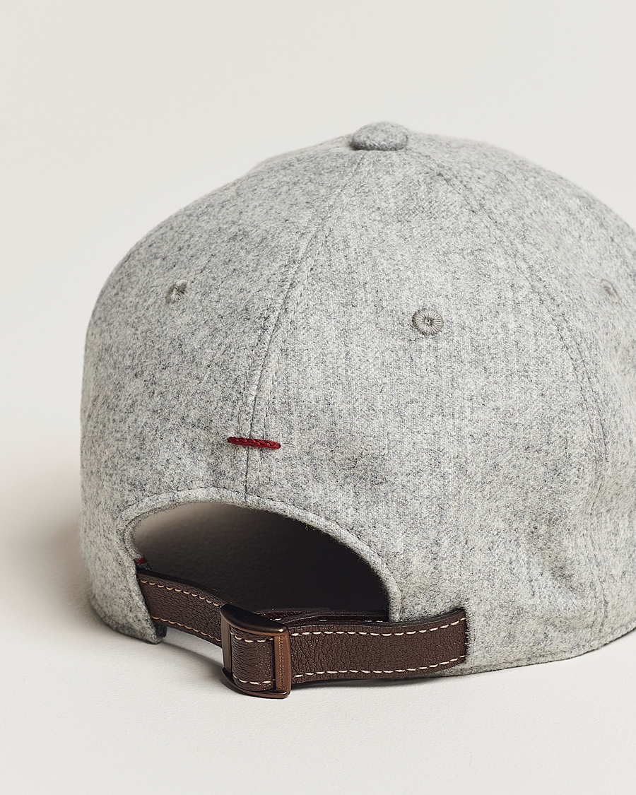 Herren | Brunello Cucinelli Flannel Baseball Cap Light Grey | Brunello Cucinelli | Flannel Baseball Cap Light Grey