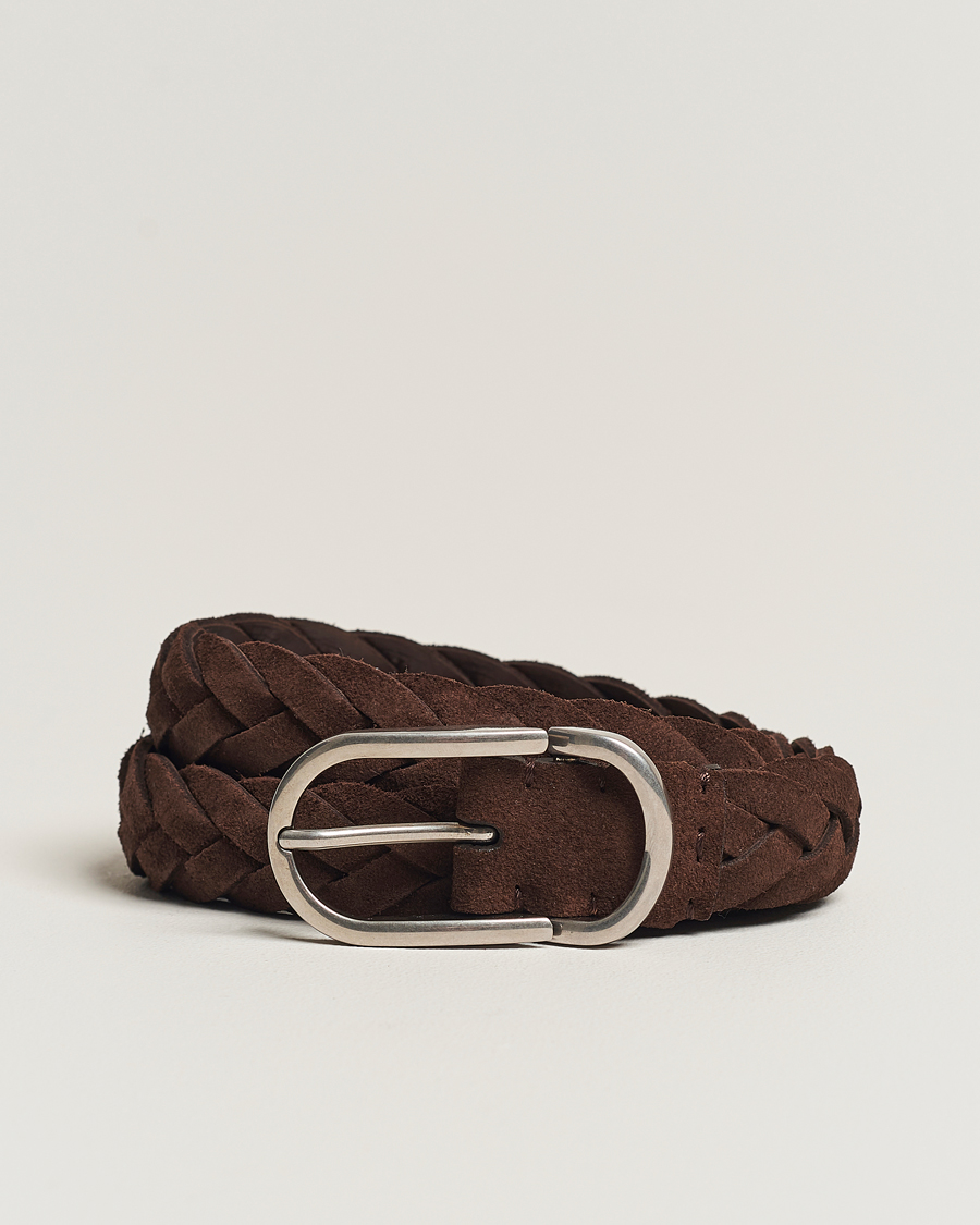 Herren | Brunello Cucinelli Braided Belt Brown Suede | Brunello Cucinelli | Braided Belt Brown Suede