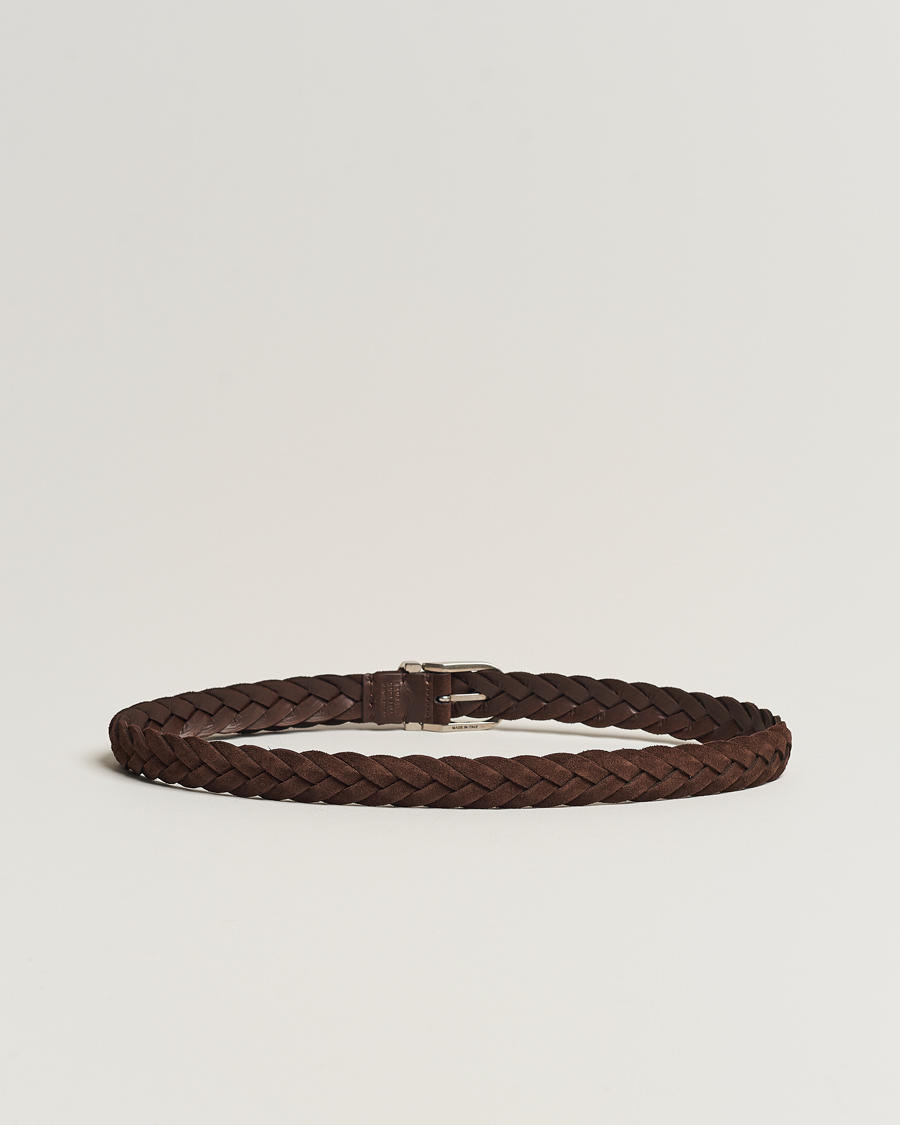 Herren | Brunello Cucinelli Braided Belt Brown Suede | Brunello Cucinelli | Braided Belt Brown Suede