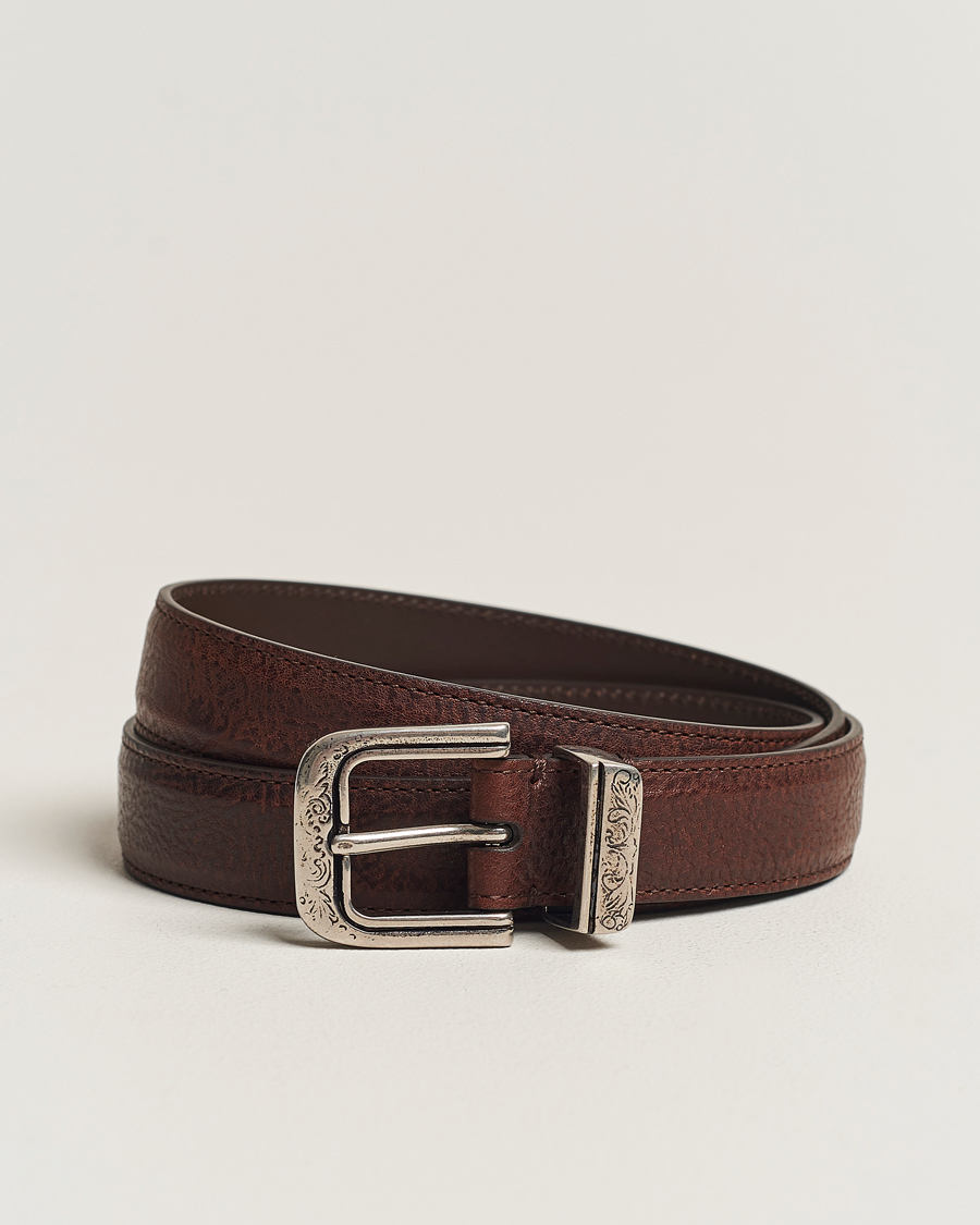Herren | Brunello Cucinelli Narrow Belt Brown Calf | Brunello Cucinelli | Narrow Belt Brown Calf