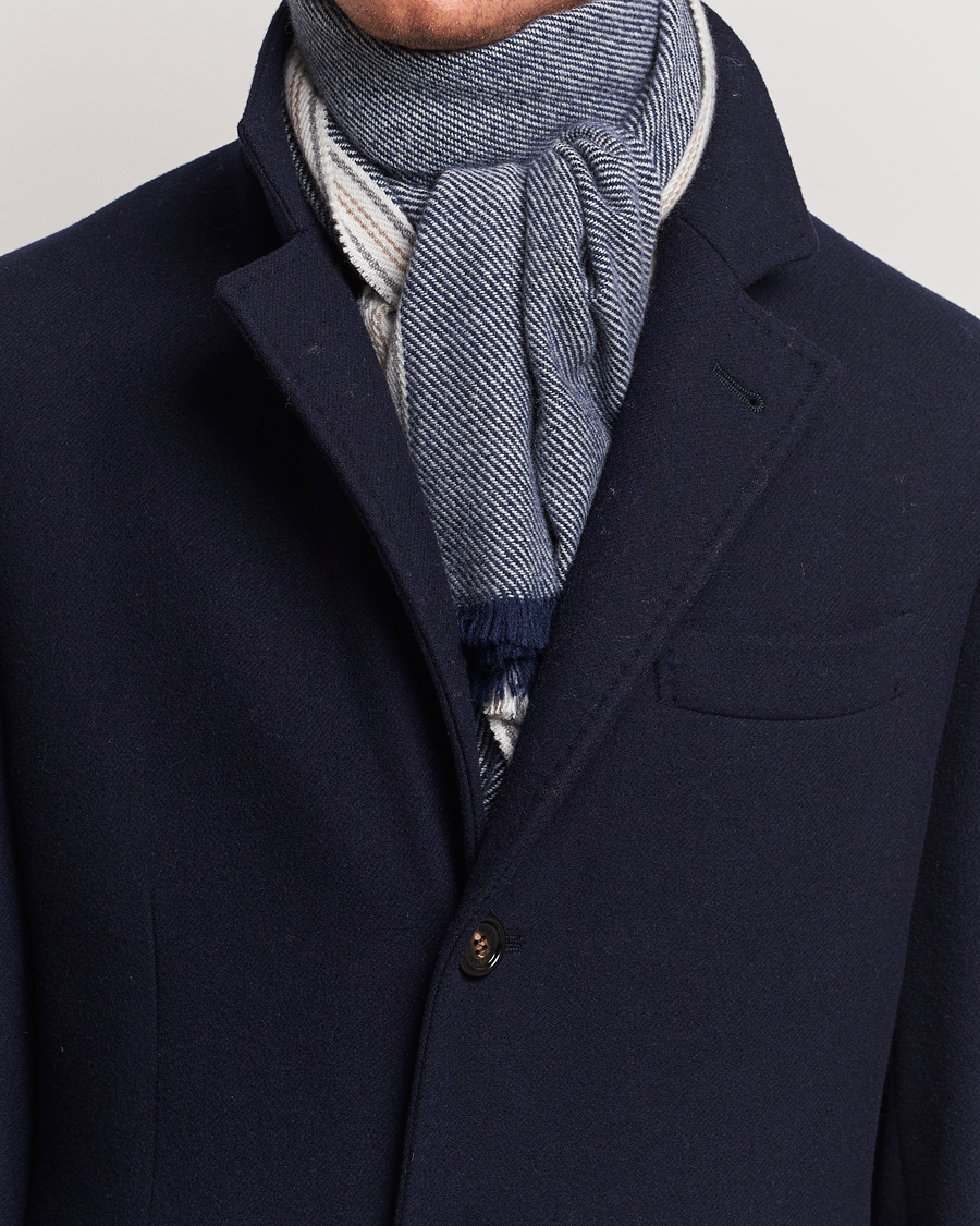 Herren | Brunello Cucinelli Cashmere Scarf Denim Blue | Brunello Cucinelli | Cashmere Scarf Denim Blue