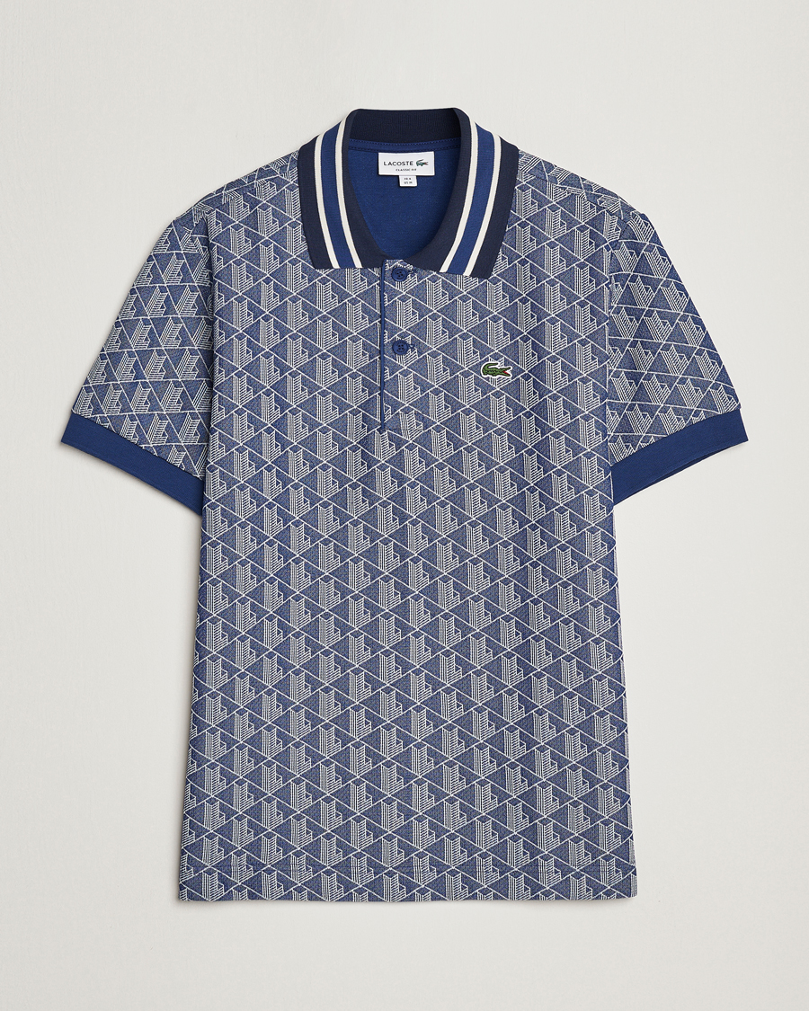 Herren | Poloshirts | Lacoste | Classic Fit Monogram Polo Methylene/Flour