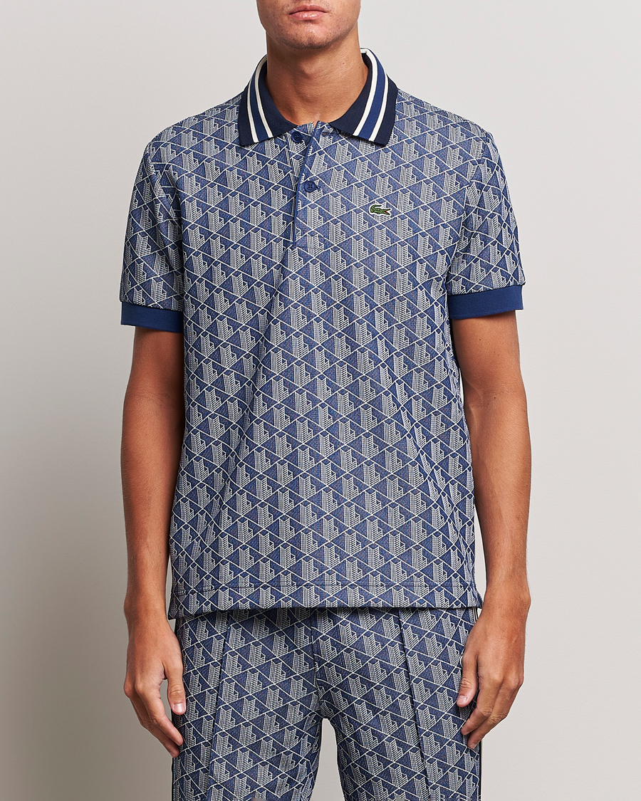 Herren | Poloshirts | Lacoste | Classic Fit Monogram Polo Methylene/Flour