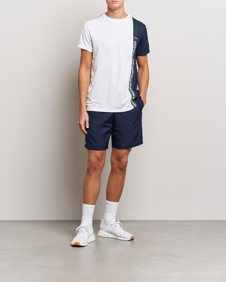 Herren | T-Shirts | Lacoste Sport | Performance Colourblocked T-Shirt White/Navy