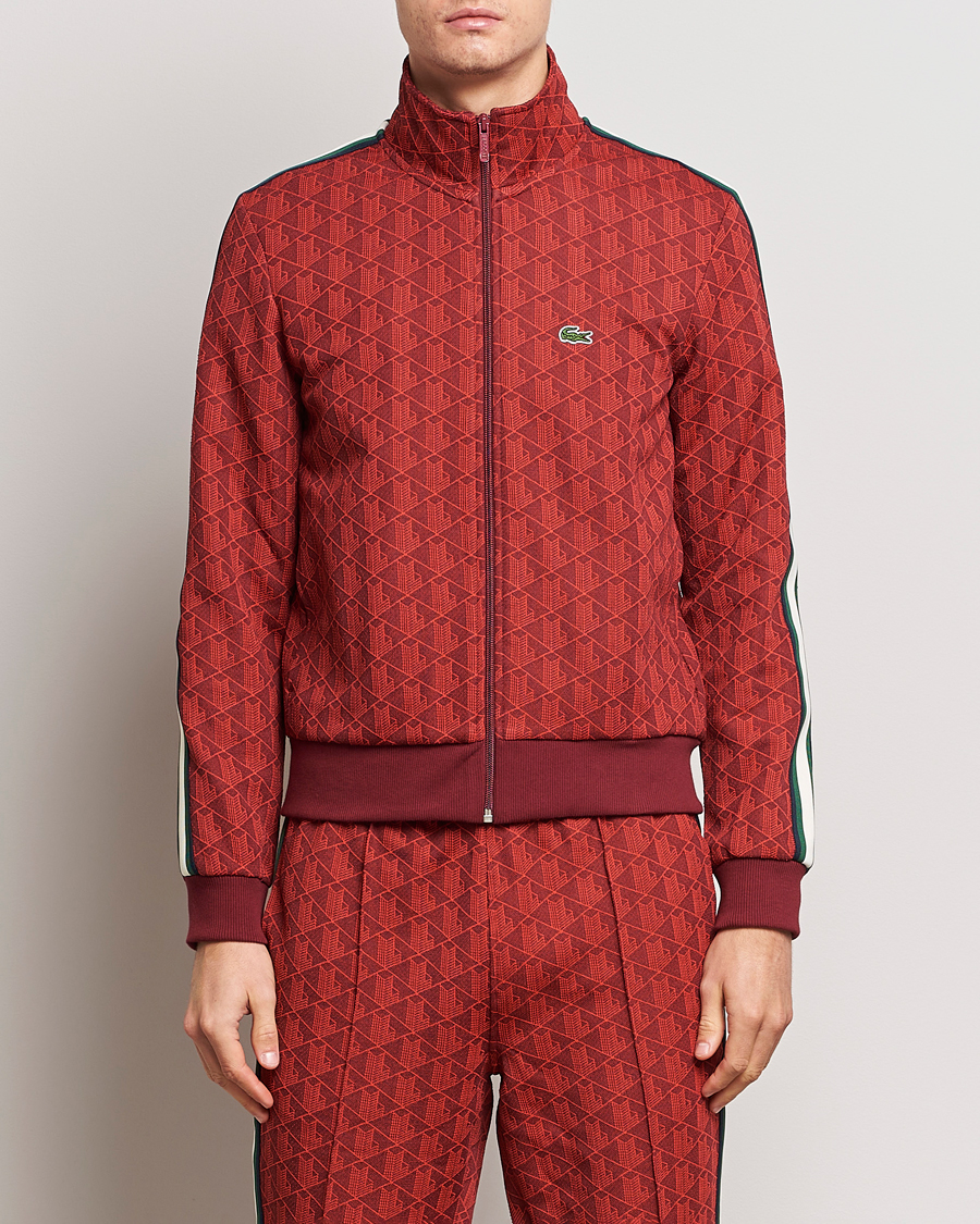 Herren | Pullover | Lacoste | Monogram Full Zip Track Jacket Pinot/Red