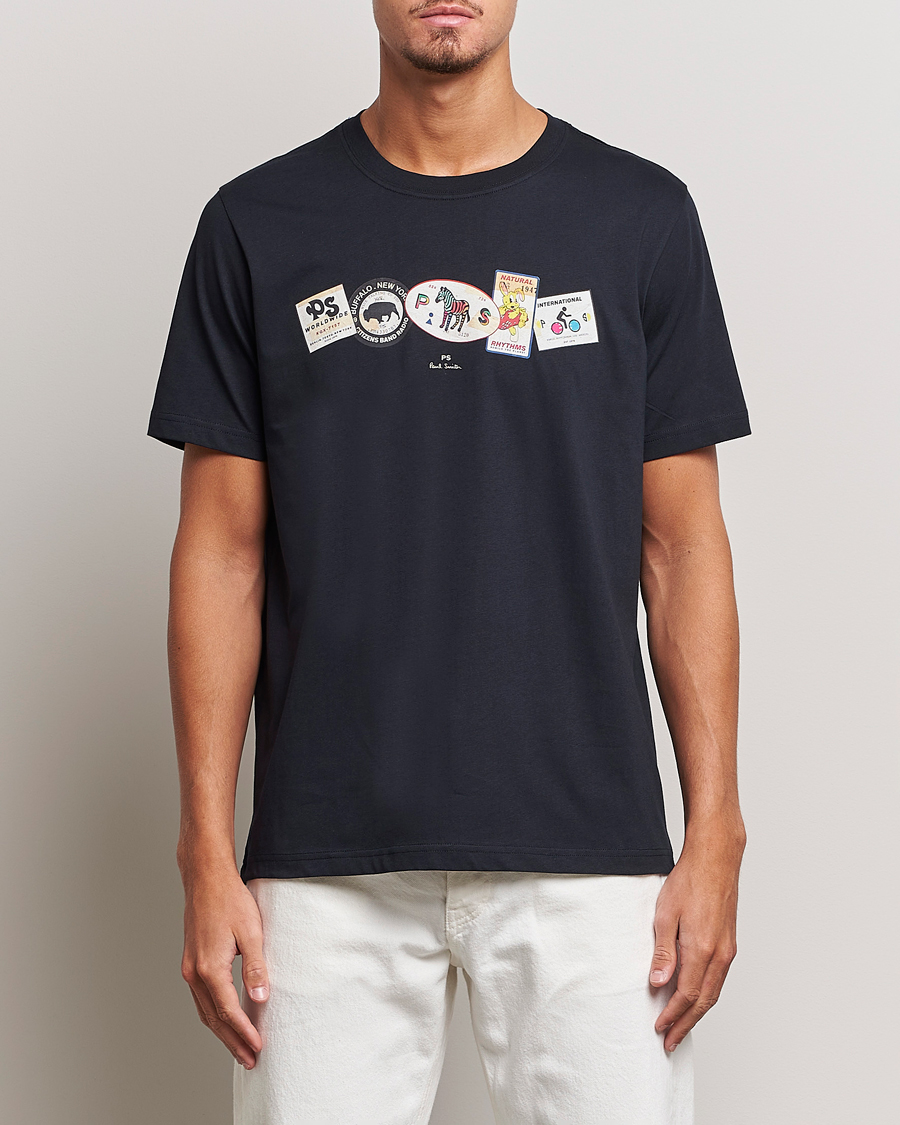 Herren | T-Shirts | PS Paul Smith | PS In A Row Crew Neck T-Shirt Navy