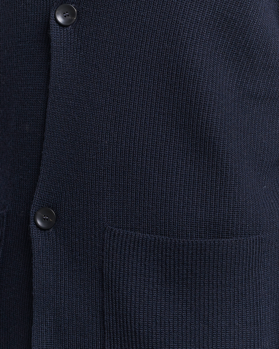 Herren | Pullover | Zanone | Merino Wool Cardigan Jacket Navy