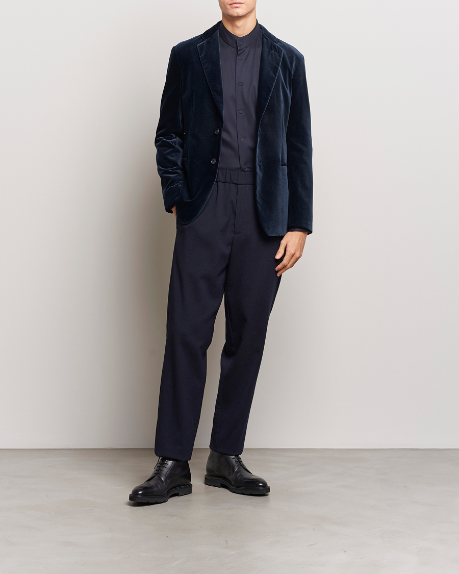 Herren | Sakkos | Giorgio Armani | Velvet Micro Blazer Navy