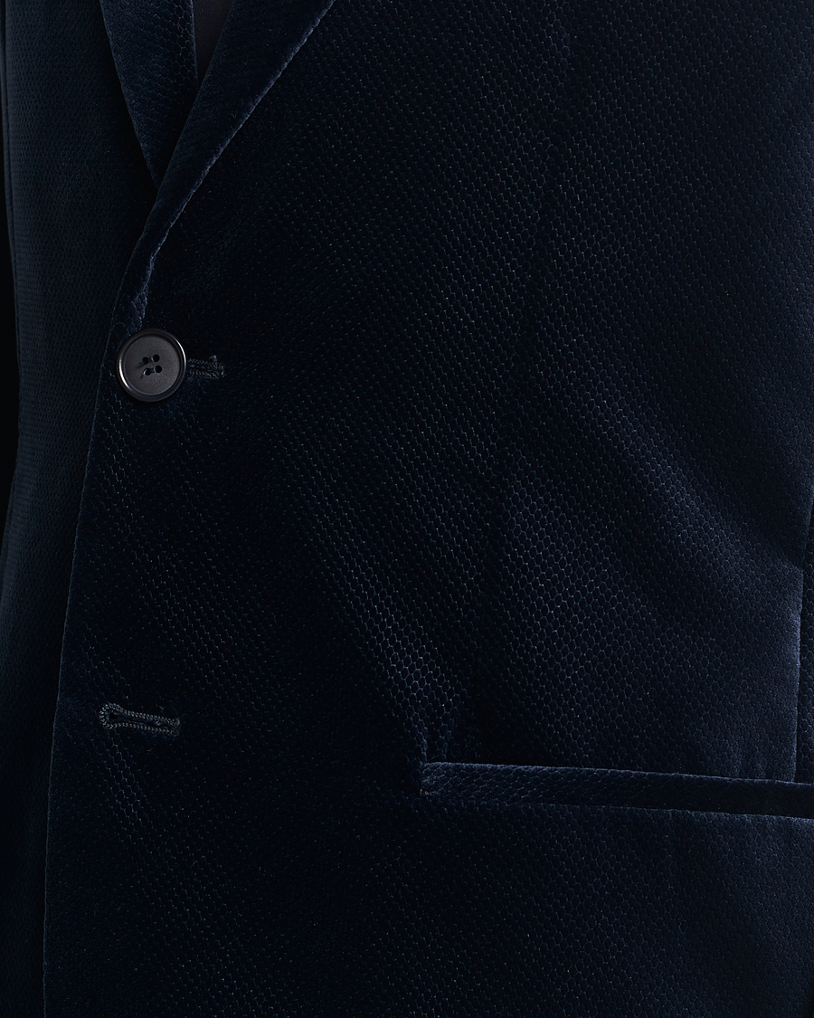 Herren | Sakkos | Giorgio Armani | Velvet Micro Blazer Navy