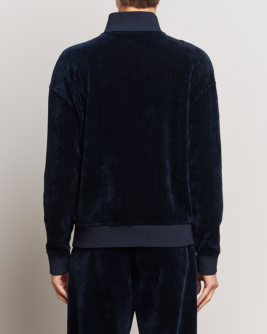 Herren | Pullover | Giorgio Armani | Jersey Corduroy Zip Sweater Navy