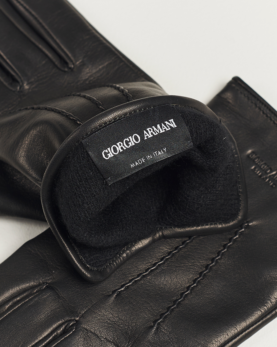 Herren | Giorgio Armani Lamb Leather Gloves Black | Giorgio Armani | Lamb Leather Gloves Black