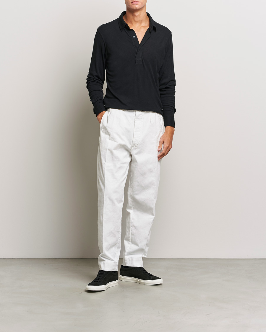 Herren | Pullover | Orlebar Brown | Sebastian Long Sleeve Cashmere Polo Black