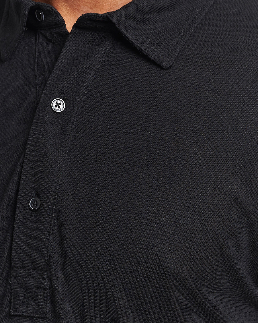Herren | Pullover | Orlebar Brown | Sebastian Long Sleeve Cashmere Polo Black