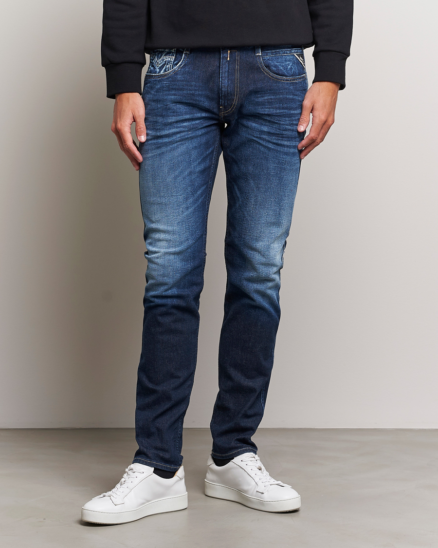 Herren | Blaue jeans | Replay | Anbass Super Stretch Bio Jeans Dark Blue