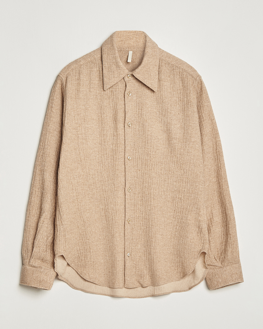 Herren | Hemden | Sunflower | Please Light Wool Shirt Beige