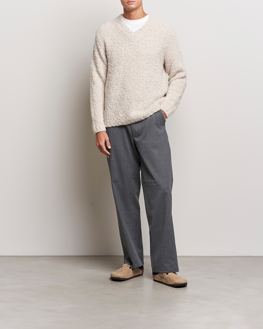 Herren | Pullover | Sunflower | Aske Boucle Sweater Off White