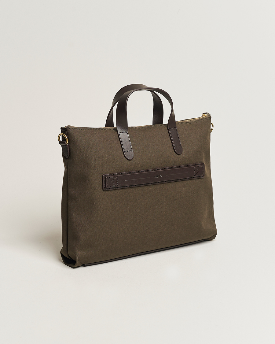 Herren | Taschen | Mismo | MismoM/S Canvas Slim BriefArmy/Dark Brown