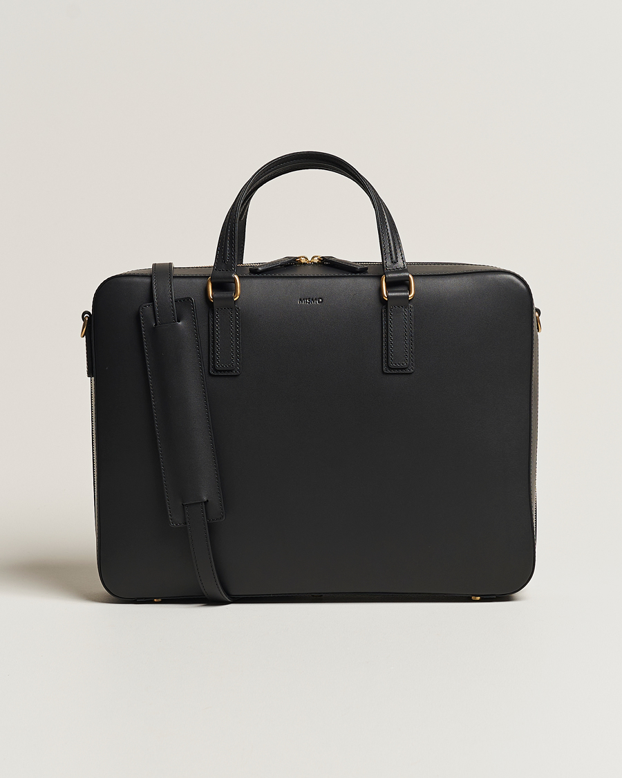 Herren | Mismo Morris Full Grain Leather Briefcase Black | Mismo | Morris Full Grain Leather Briefcase Black