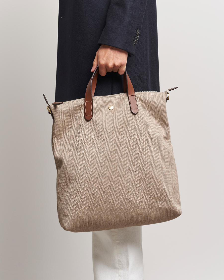 Herren | Mismo M/S Shopper Grand Herringbone/Cuoio | Mismo | M/S Shopper Grand Herringbone/Cuoio