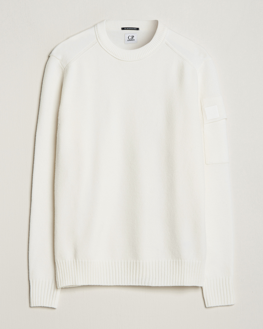 Herren | Pullover | C.P. Company | Metropolis Knitted Wool Crew Neck White