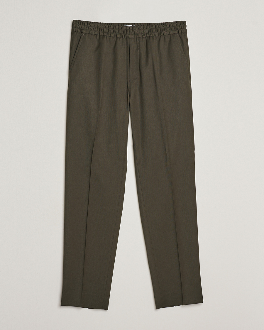 Herren | Hosen | Filippa K | Relaxed Terry Wool Trousers Dark Forest Green