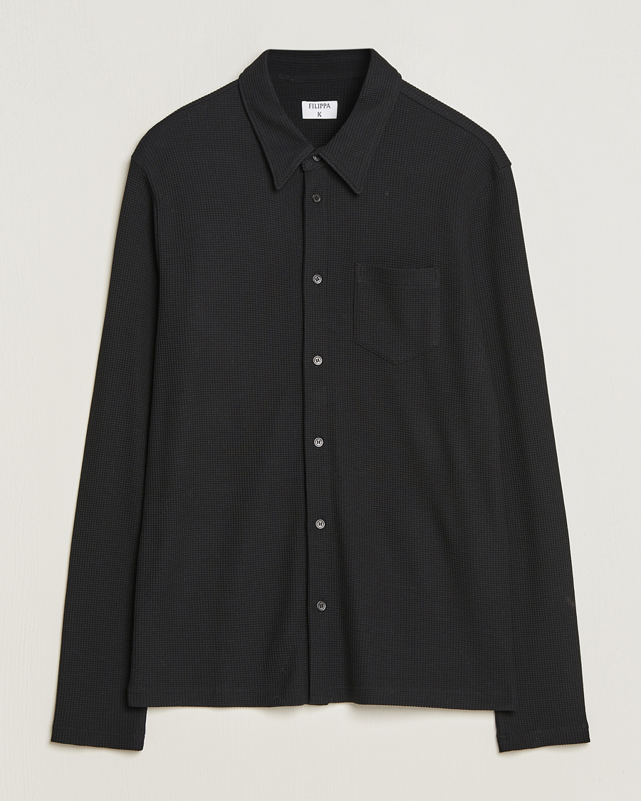 Herren | Hemden | Filippa K | Waffle Jersey Shirt Black