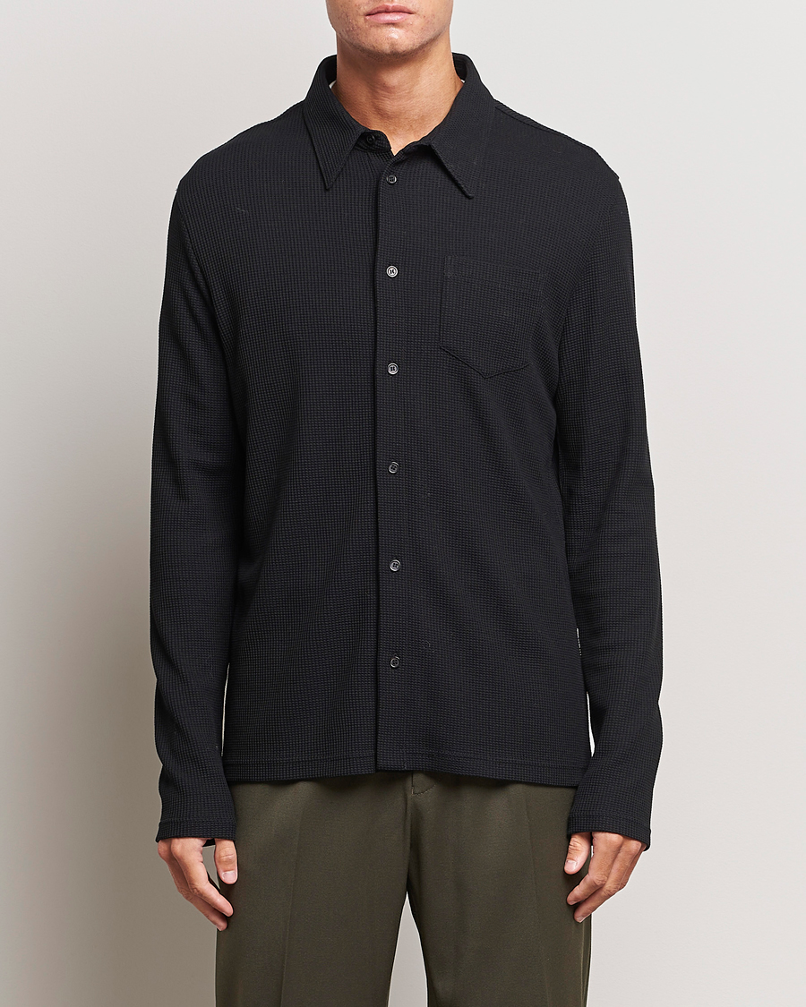 Herren | Hemden | Filippa K | Waffle Jersey Shirt Black