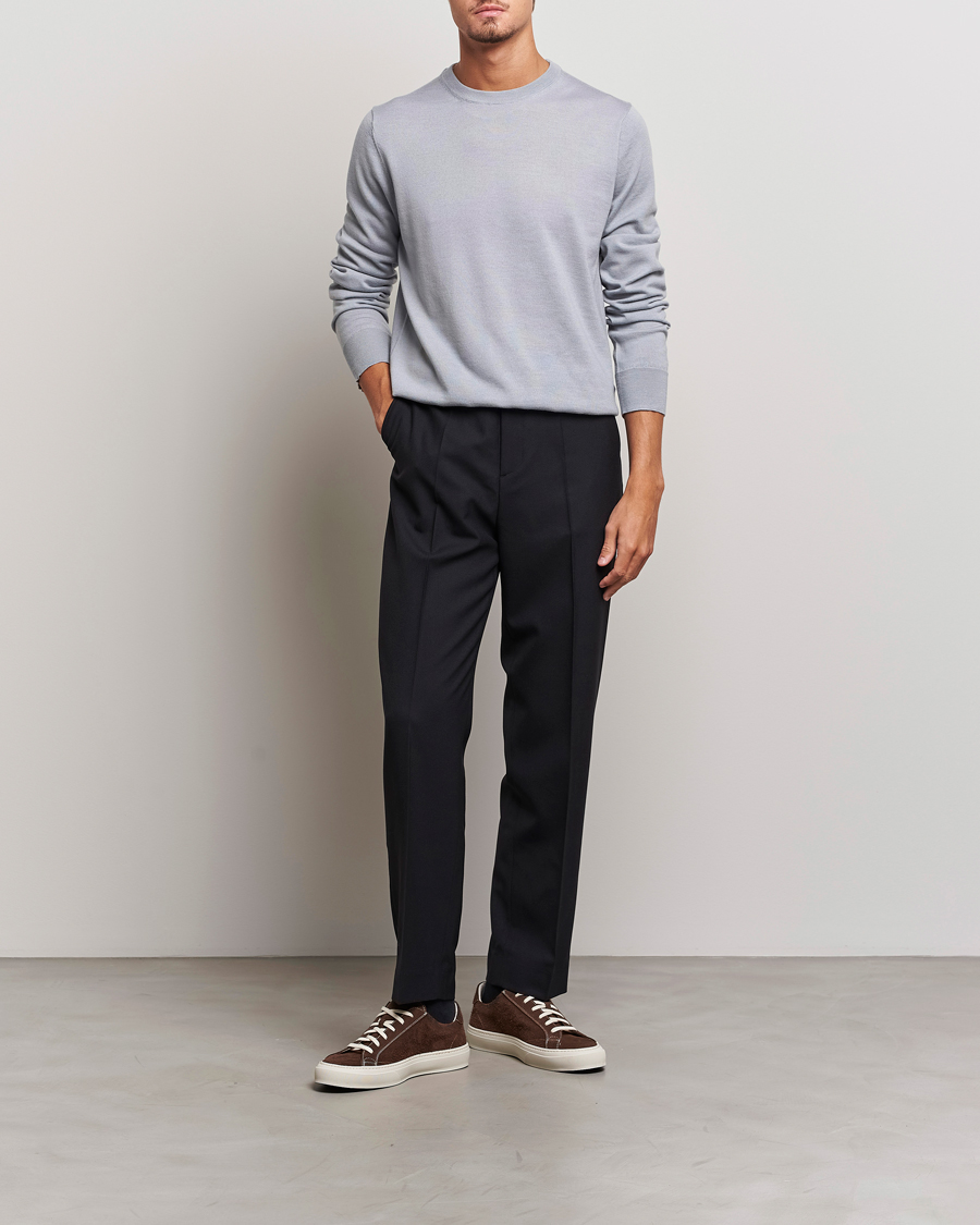 Herren | Pullover | Filippa K | Merino Round Neck Sweater Fog Blue