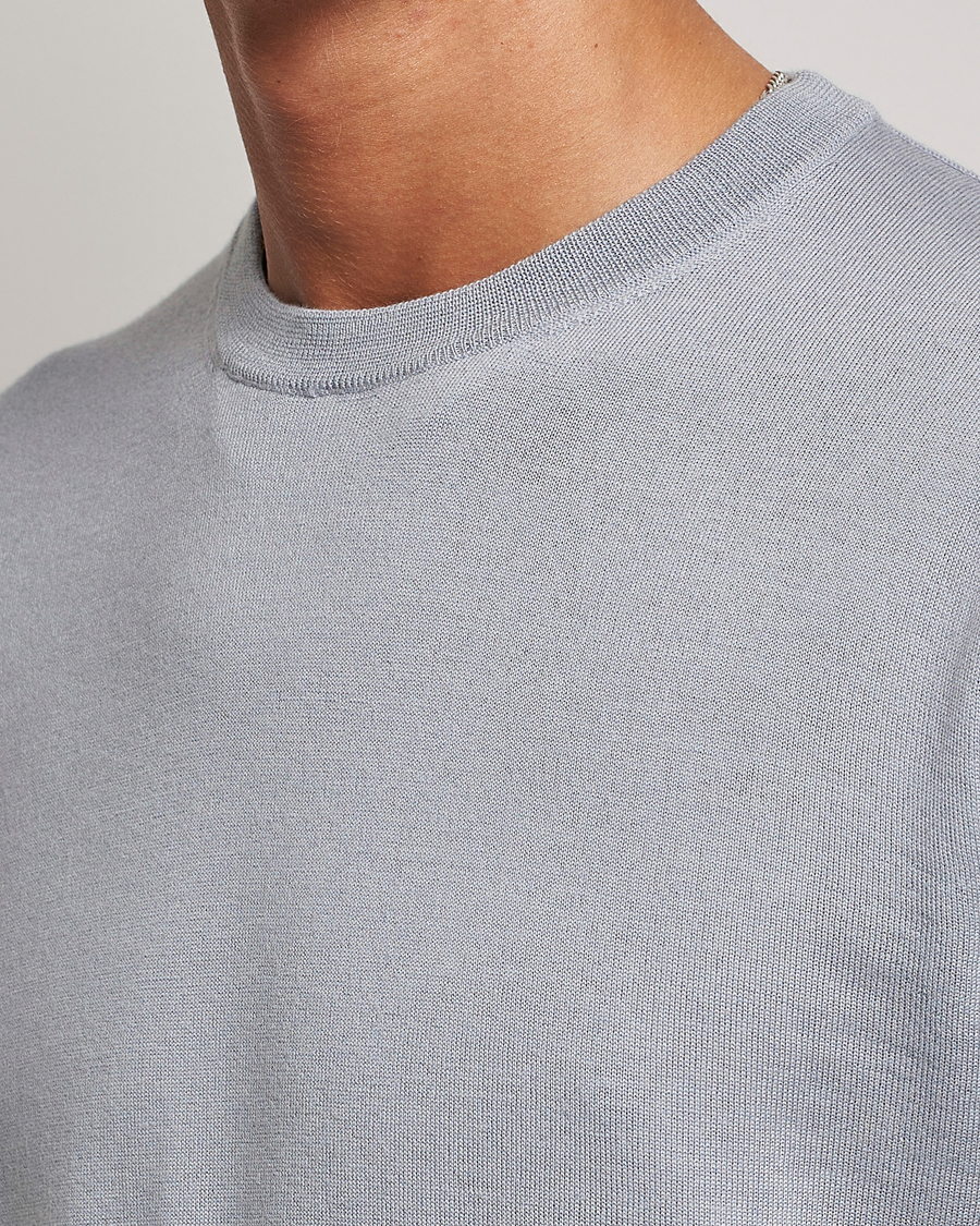 Herren | Pullover | Filippa K | Merino Round Neck Sweater Fog Blue