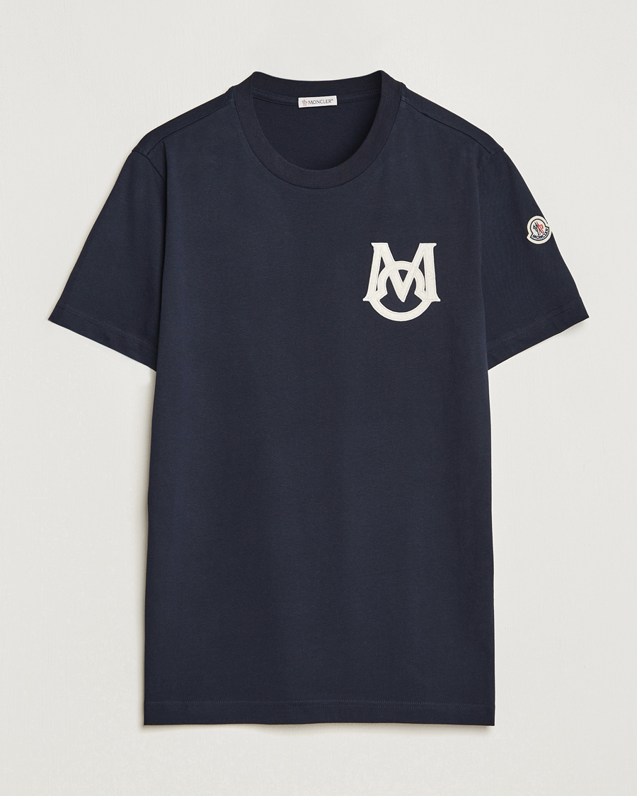Herren | T-Shirts | Moncler | Embossed Logo T-Shirt Navy