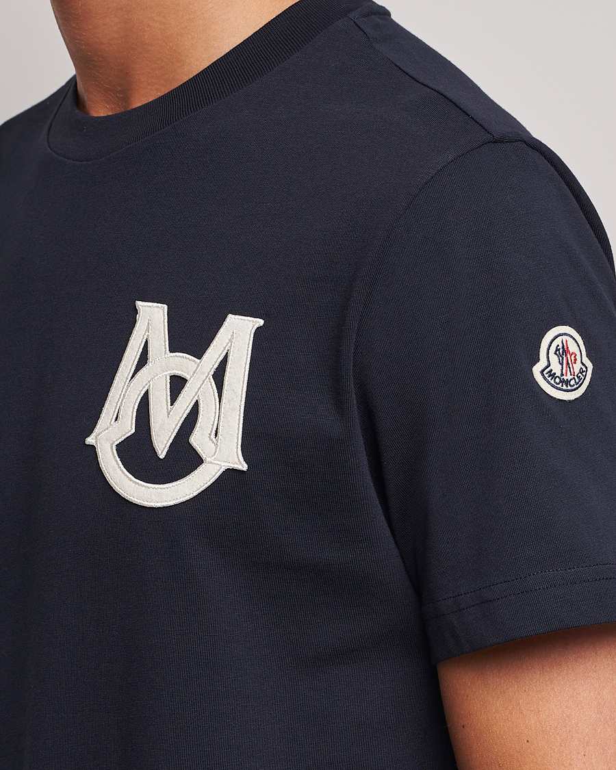 Herren | T-Shirts | Moncler | Embossed Logo T-Shirt Navy