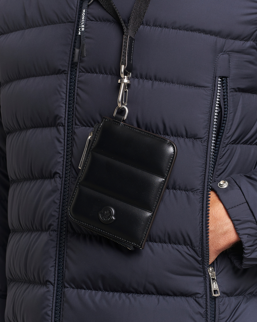 Herren | Moncler Strap Leather Wallet Black | Moncler | Strap Leather Wallet Black