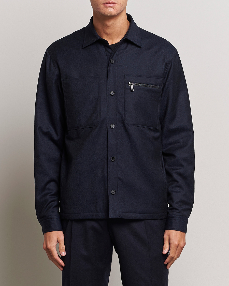 Herren | Jacken | Zegna | Techmerino Flannel Shirt Jacket Navy