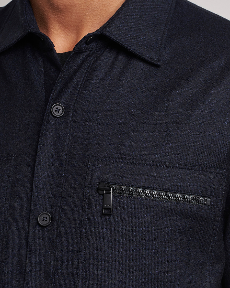 Herren | Jacken | Zegna | Techmerino Flannel Shirt Jacket Navy