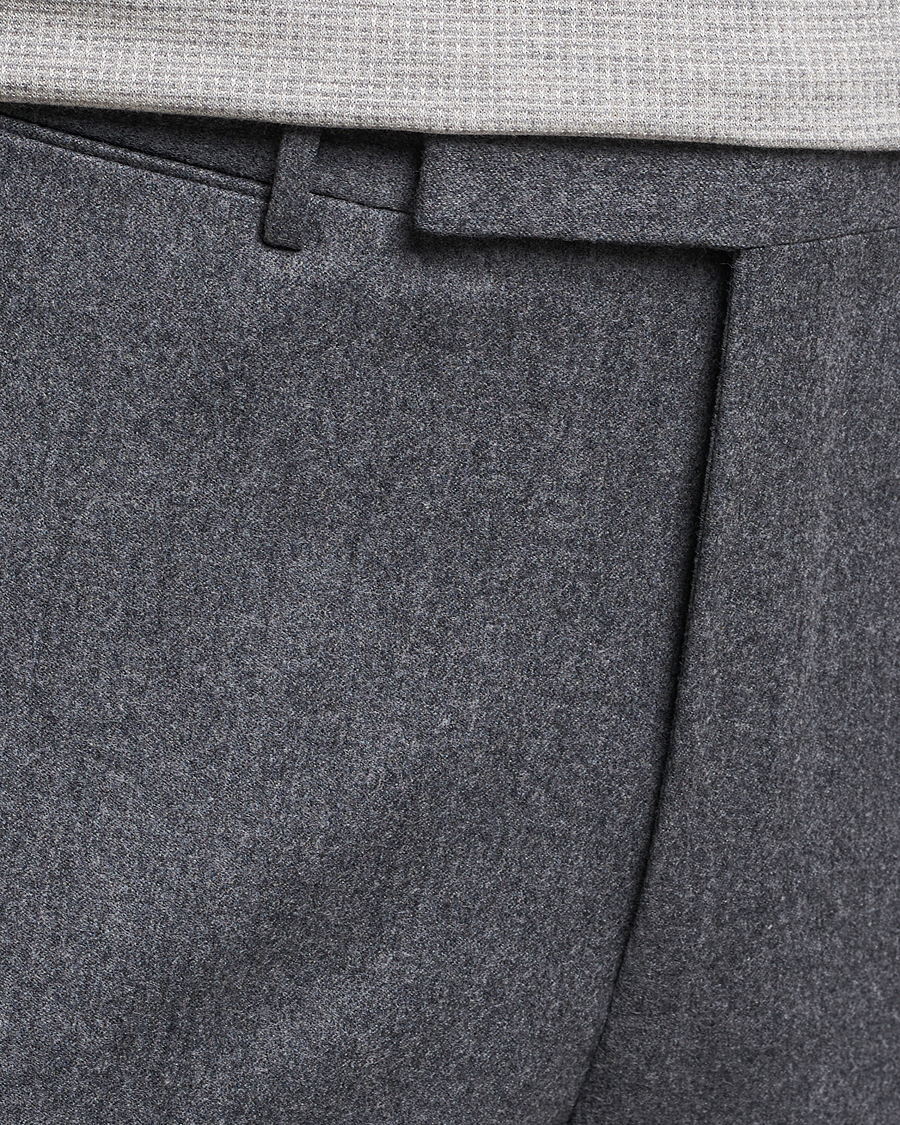 Herren | Hosen | Zegna | Carded Flannel Trousers Grey Melange