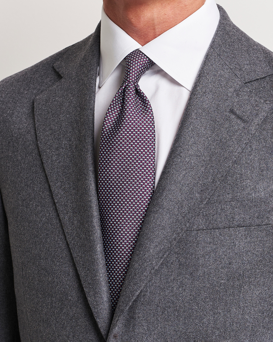 Herren | Zegna Jacquard Silk Tie Purple | Zegna | Jacquard Silk Tie Purple