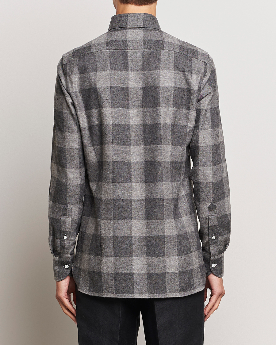 Herren | Hemden | 100Hands | Large Checked Flannel Shirt Grey