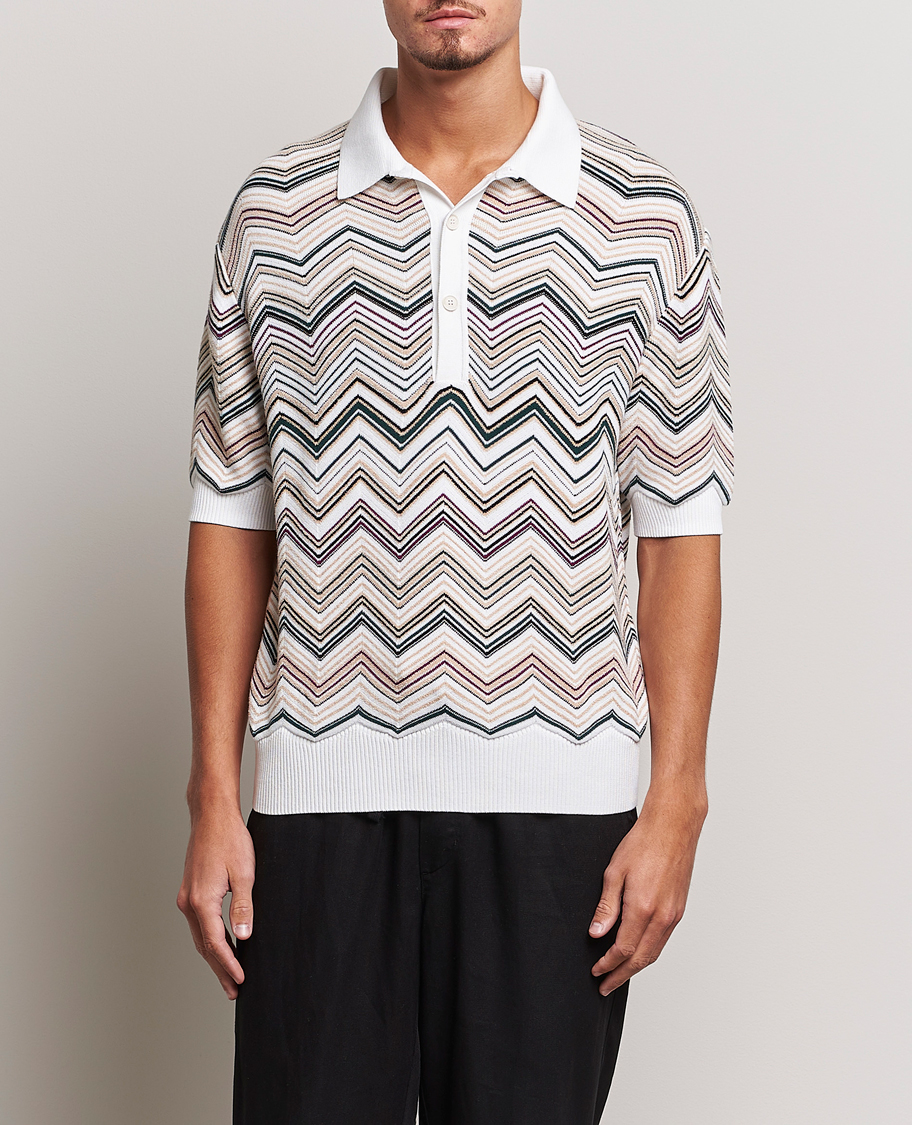 Herren | Poloshirts | Missoni | Chevron Cotton Polo Beige