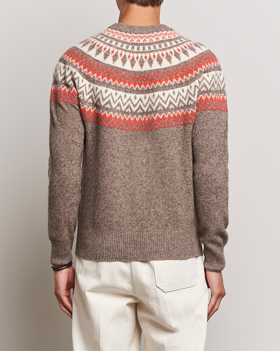 Herren | Pullover | Altea | Cashmere Blend Norwegian Sweater Beige/Red
