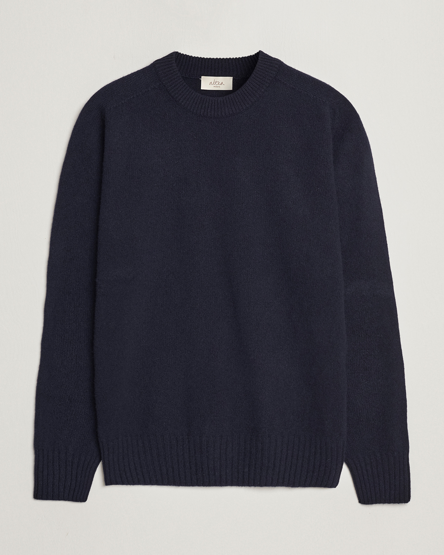 Herren | Pullover | Altea | Wool/Cashmere Crew Neck Pullover Navy