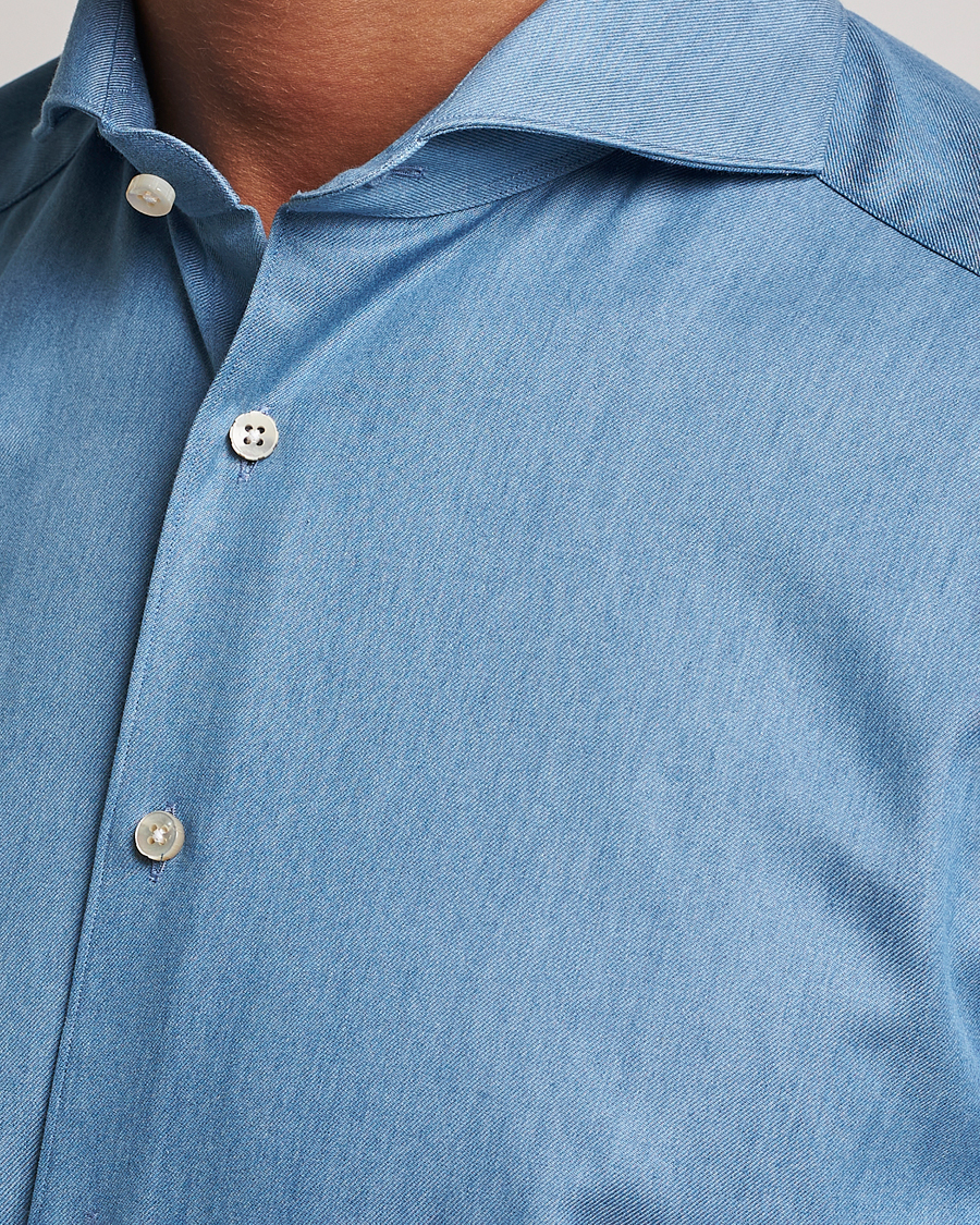 Herren | Hemden | Stenströms | 1899 Slim Denim Twill Shirt Indigo