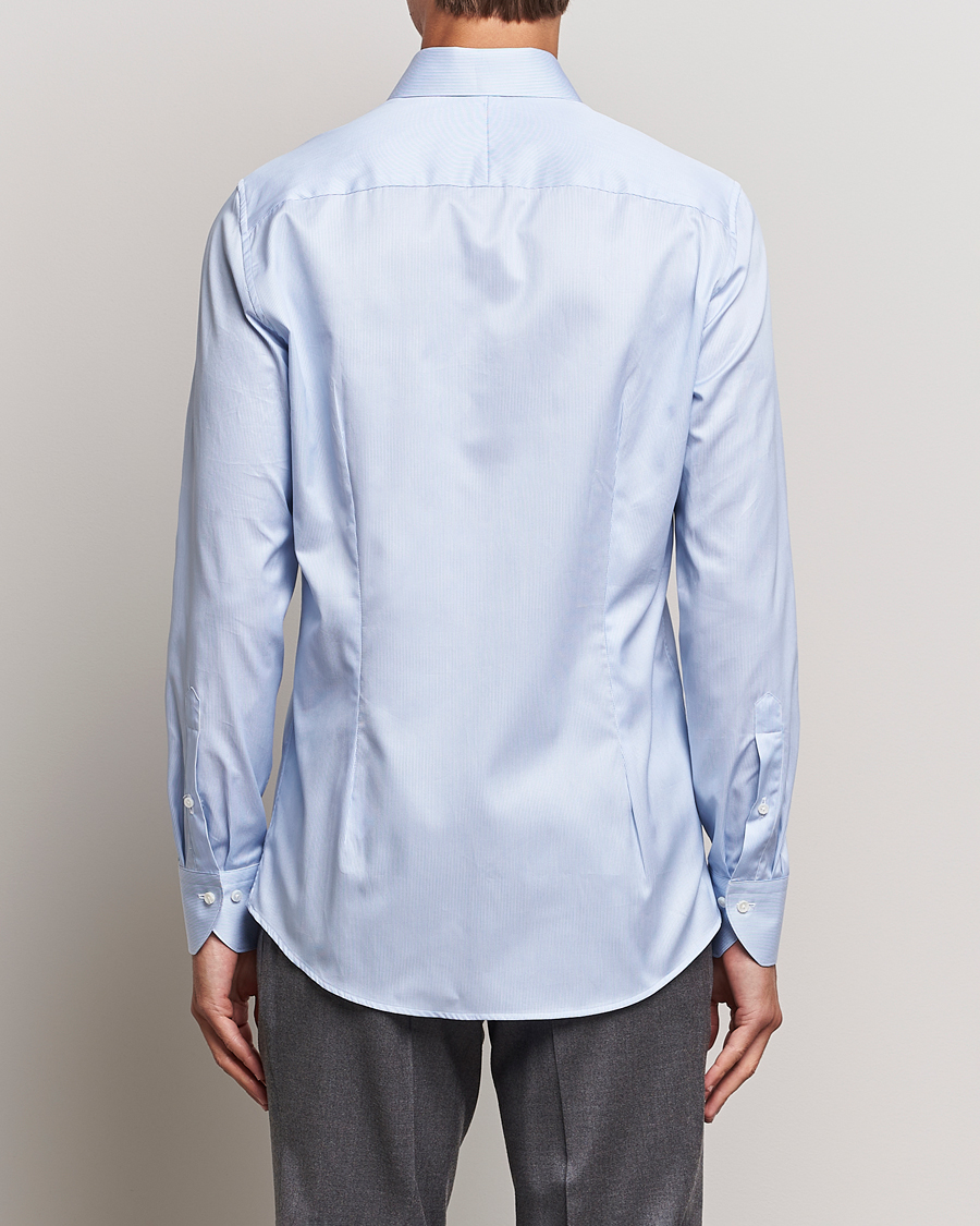 Herren | Hemden | Stenströms | 1899 Slim Supima Cotton Twill Stripe Shirt Blue